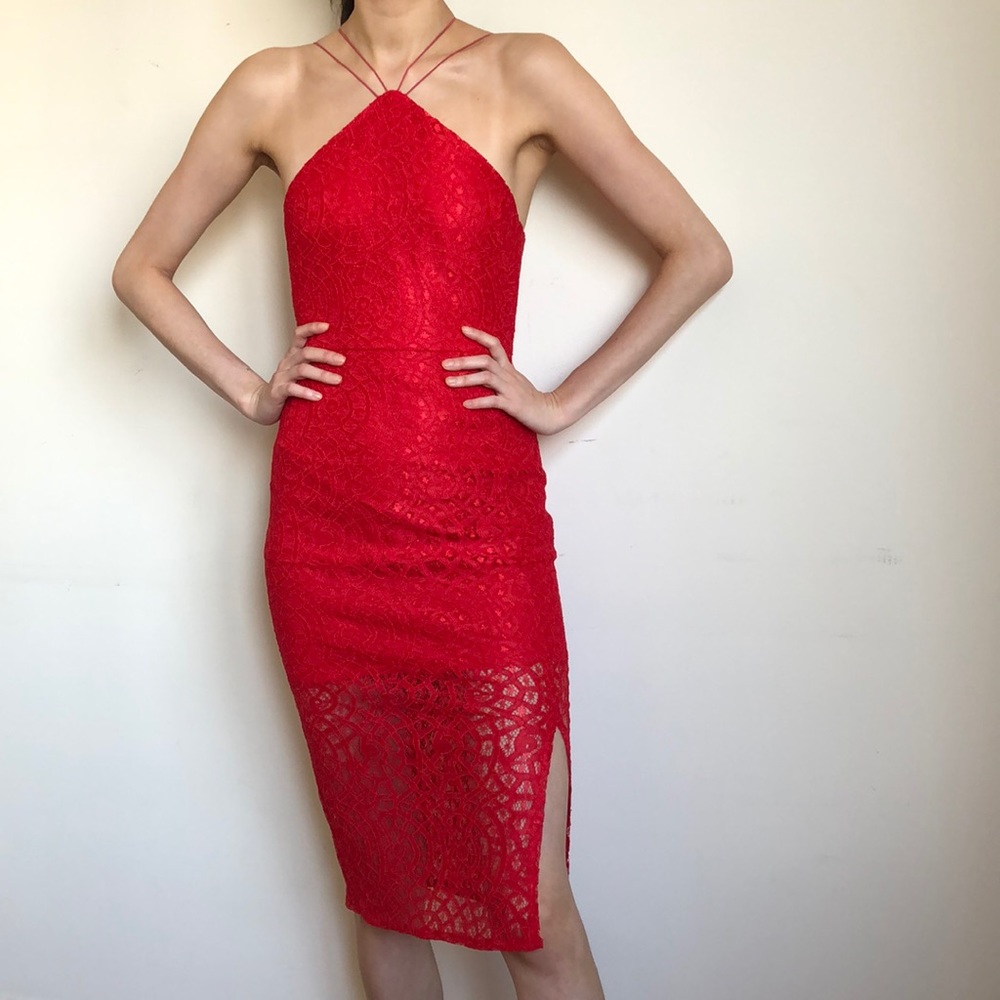 Topshop Red Lace dress